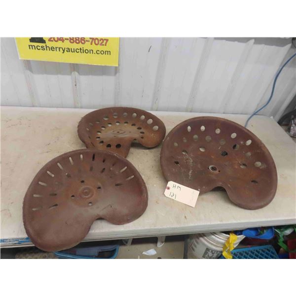 3 Metal Implement Seats