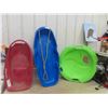 Image 1 : 3 Children's Sleighs ; 1 Turbo Saucer - 3 total