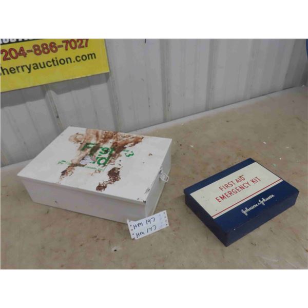 2 Metal Case 1st Aid Kits with Product