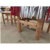 Image 3 : Rustic Cabin Wooden Table + 3 Chairs 29" x 30"x 30"