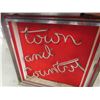 Image 2 : Neon Town + Country Sign -Wood Frame 18" x 37" x 37" 