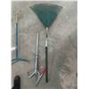 Image 2 : Yard Tools; Fan Rake, Cultivator, Axe, Pry Bar, plus more