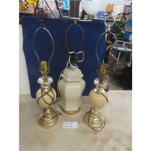 3 Table Lamps 27.5" Tall - No Shades