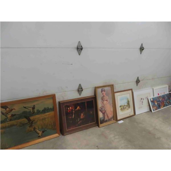 7 Framed Pictures - Great for Cabin - Largest 25" x 31"