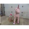 Image 1 : Giant Pink Unicorn 39" x 46" & 1 Rocking Unicorn 12" x 24" x 28"