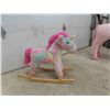 Image 5 : Giant Pink Unicorn 39" x 46" & 1 Rocking Unicorn 12" x 24" x 28"