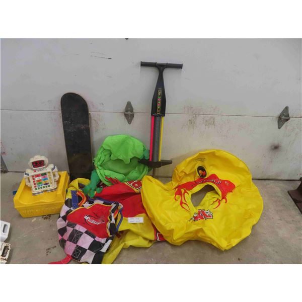 New Skateboard, Pogo stick, Inflatable Tube, Booster Seat, plus more