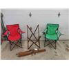 Image 1 : 2 Fold Up Yard Chairs, 2 Wooden Framed Chairs