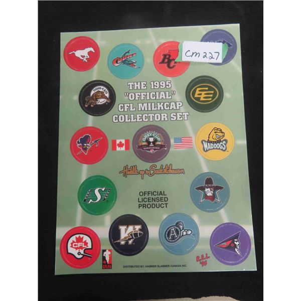 1995 CFL Milk Cap Set Winnipeg Blue Bombers