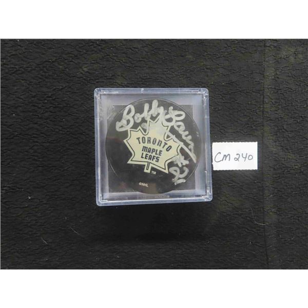 Autographed Bobby Baun Toronto Maple Leafs Puck