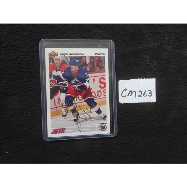Autographed Teppo Numminum Winnipeg Jets Card