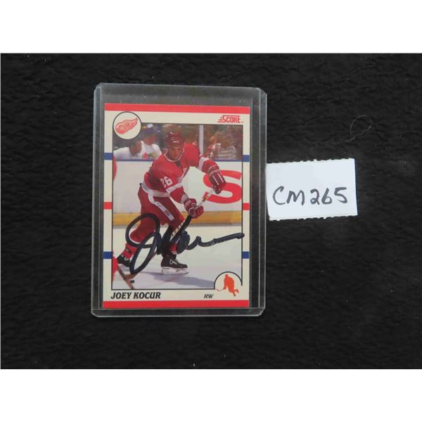 Autographed Joey Kocur Detroit Red Wings Card