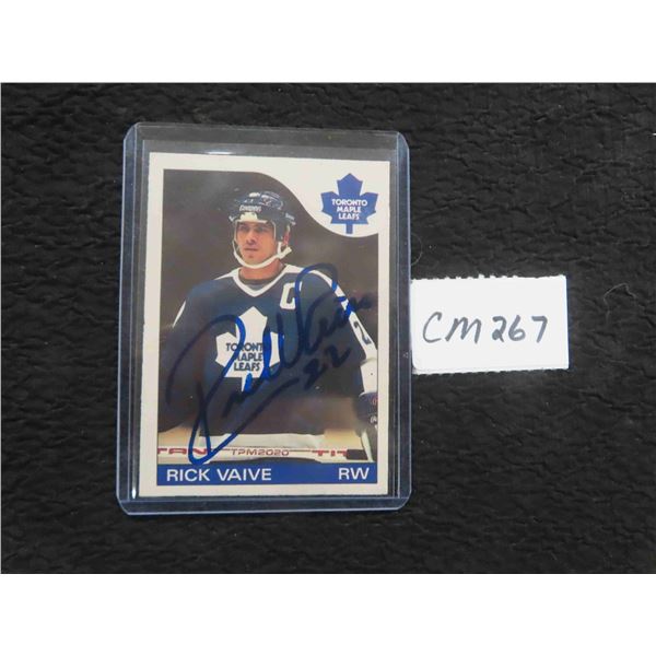 Autographed Rick Vaive Toronto Maple Leafs Card
