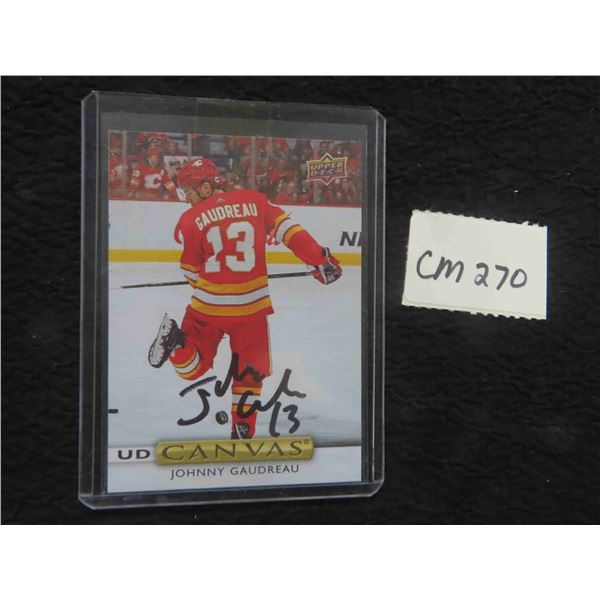 Autographed Johnny Gaudreau Calgary Flames Card