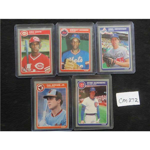 (5) 1985 Fleer Baseball Cards