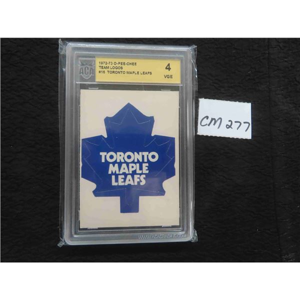 Graded 1972/73 O-Pee-Chee Toronto Maple Leafs Team Logo