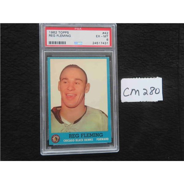 Graded 1962 Topps Reg Fleming Chicago Black Hawks Card