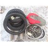 Image 1 : Pallet Lot of Misc. Motorcycle Wheels, Tires, Windshield