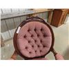Image 4 : Parlour Chair Button Back, Detailed Wood - Vintage