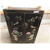 Image 4 : 2 Door Cabinet with Oriental Mother of Pearl Style Décor 14" x 27" x 41"