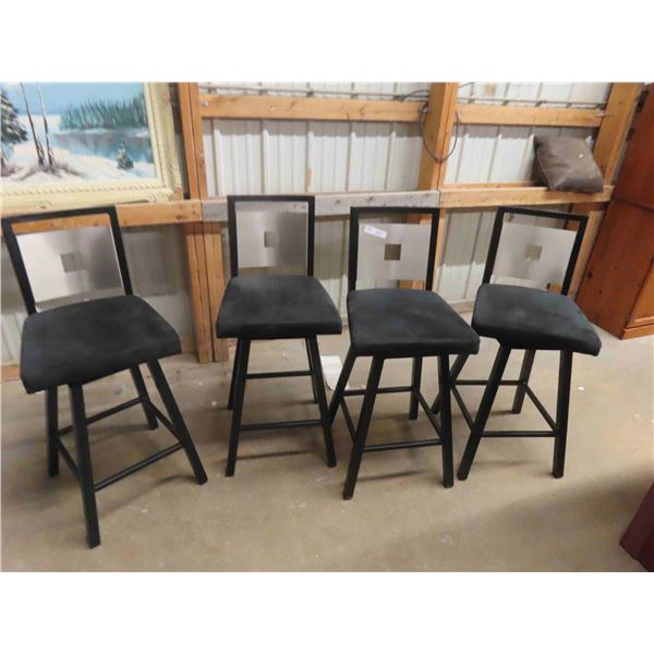 4 Modern Swivel Bar Stools