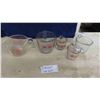 Image 1 : 5 Glass Measuring Cups - Pyrex + Fire King ; 1 - 4 Cups