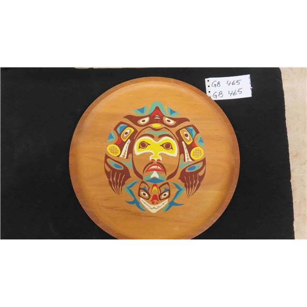 Native Motif Art on Dallcraft Round Wooden 14" Tray