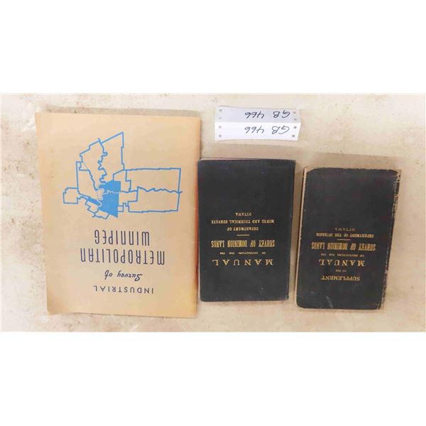2 Books ' Manual of Instructions for the Survey of Dominion Lands 1917 + Supplement