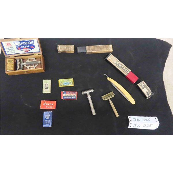 Original Wilkinson Box of Shaving Related Collectibles, Boxed Set Including Razor, 