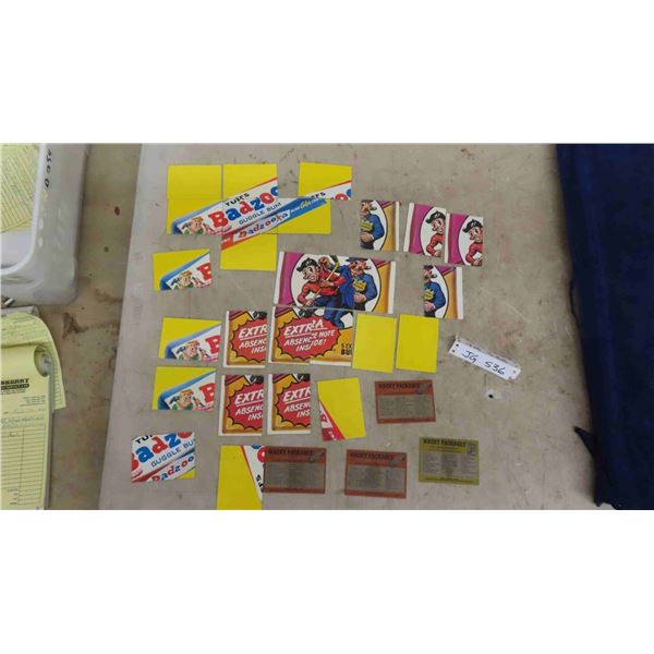 13 Wacky Pack 9th Series ' Hookey', 18 Wacky Pack 10th Series ' Badzooka'