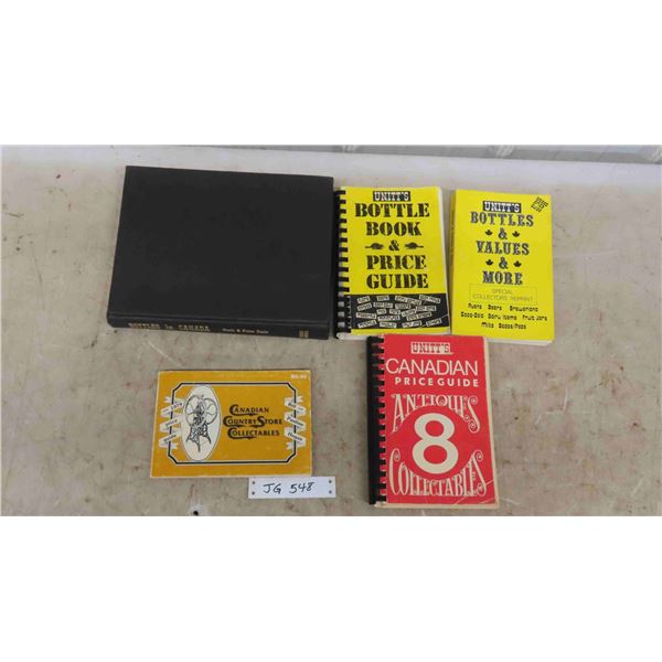 5 Vintage Price Guides 3 Unit Bottle Books 1985, 1990 + Bottles in Canada 1977 - 