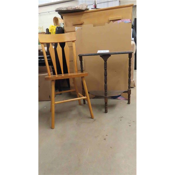 Half Moon Side Table 12" x 12" x 24", Wooden Kitchen Chair