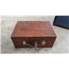 Image 9 : Trunk 22" x 24" x 39", Suitcase + Wooden Chest 8" x 12" x 18" , Clasp Broken