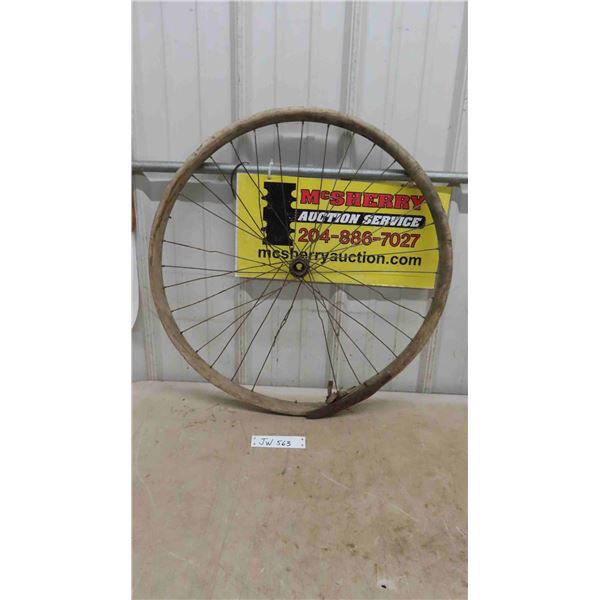 Wooden Rim with Wire Spokes 26" Diameter