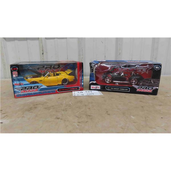 2 New Pro Touring Die Cast 1:24 Scale 1968 Camaro SS + 1965 Shelby 427