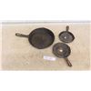 Image 1 : 3 Cast Iron Frying Pans ; 10" , (2) 6"