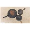 Image 2 : 3 Cast Iron Frying Pans ; 10" , (2) 6"