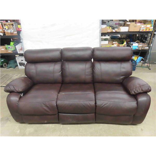 Leather / Leather Style 80" Wide Couch - Nice Condition but 1 rip shown in last picture
