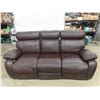 Image 1 : Leather / Leather Style 80" Wide Couch - Nice Condition but 1 rip shown in last picture
