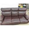 Image 2 : Leather / Leather Style 80" Wide Couch - Nice Condition but 1 rip shown in last picture