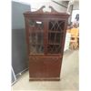 Image 1 : Walnut Corner China Cabinet - 1 glass missing 65" t x up to 32" x up to 20" 