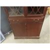 Image 4 : Walnut Corner China Cabinet - 1 glass missing 65" t x up to 32" x up to 20" 