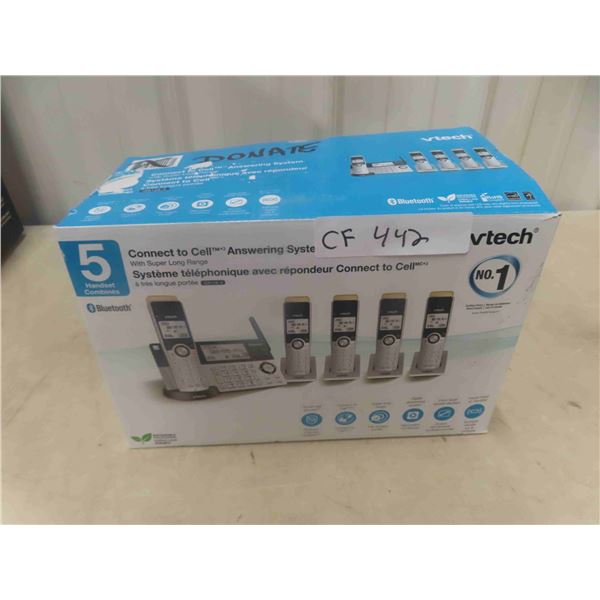 New V-Tech 5 Hand Set Connect To Cell Answering System