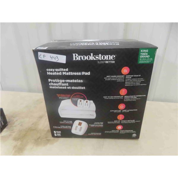 New Brookstone Cozy Quilted Heated Mattress Pad - King Size
