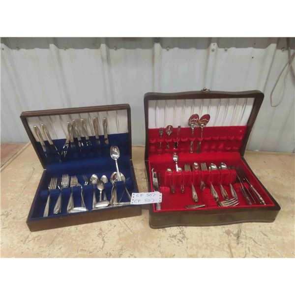 2 Chests with Flatware/ Silverware