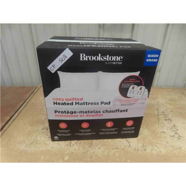 New Brookstone Cozy Quilted Heated Mattress Pad - King Size