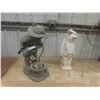 Image 1 : Cement Girl Yard Water Fountain + Pig Plaster Ornament 25" tall
