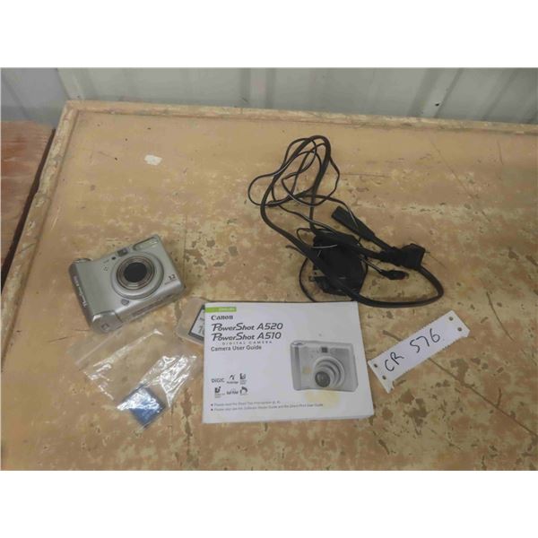 Canon Power Shot A510 Digital Camera with Charger + 2 Memory Discs + Manual