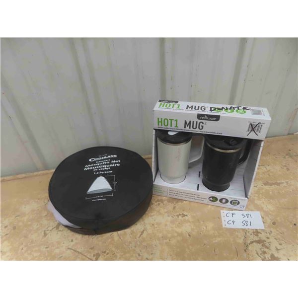 New Colglens Traveler Mosquito Net 1-2 Person & 2 New  Reduce Mugs