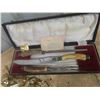 Image 2 : Gold Plated Flatware Set + Sheffield Bone Handled Carving Set